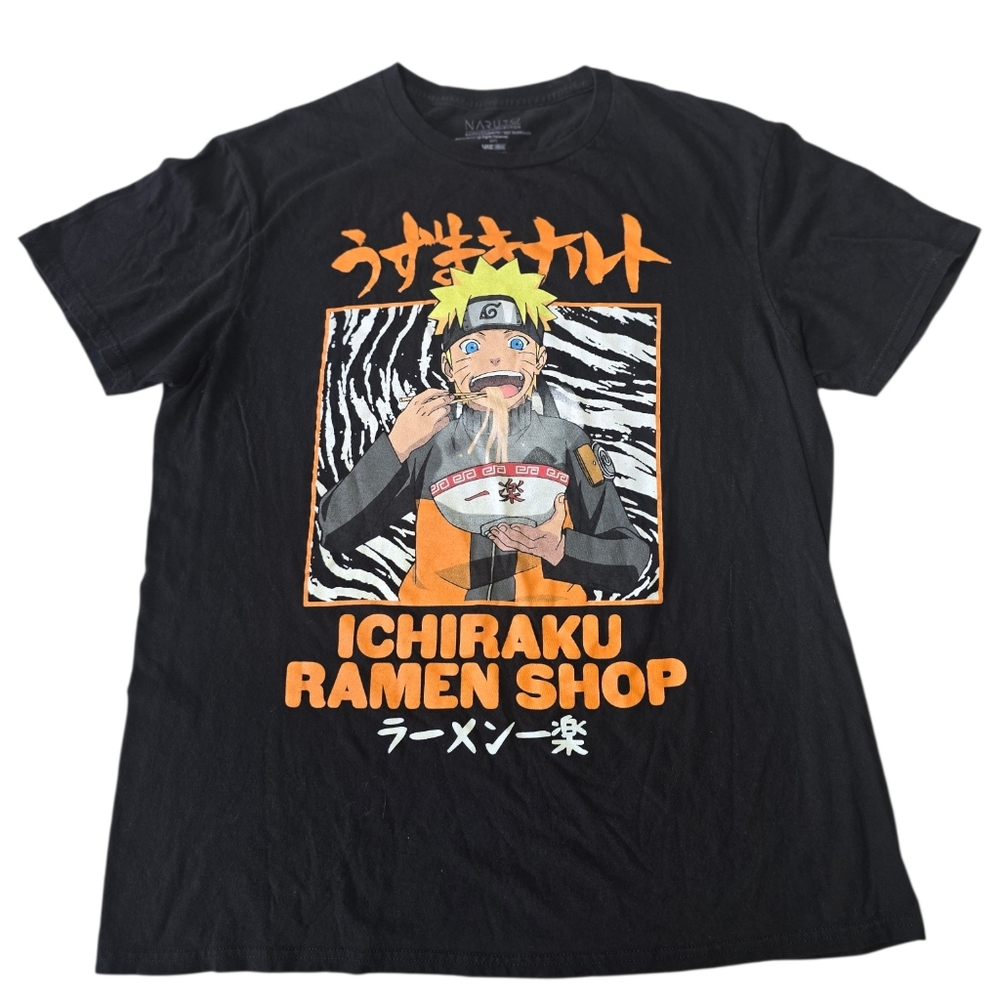Naruto Ichiraku Ramen Shop Casual Short Sleeve T-Shirt Black